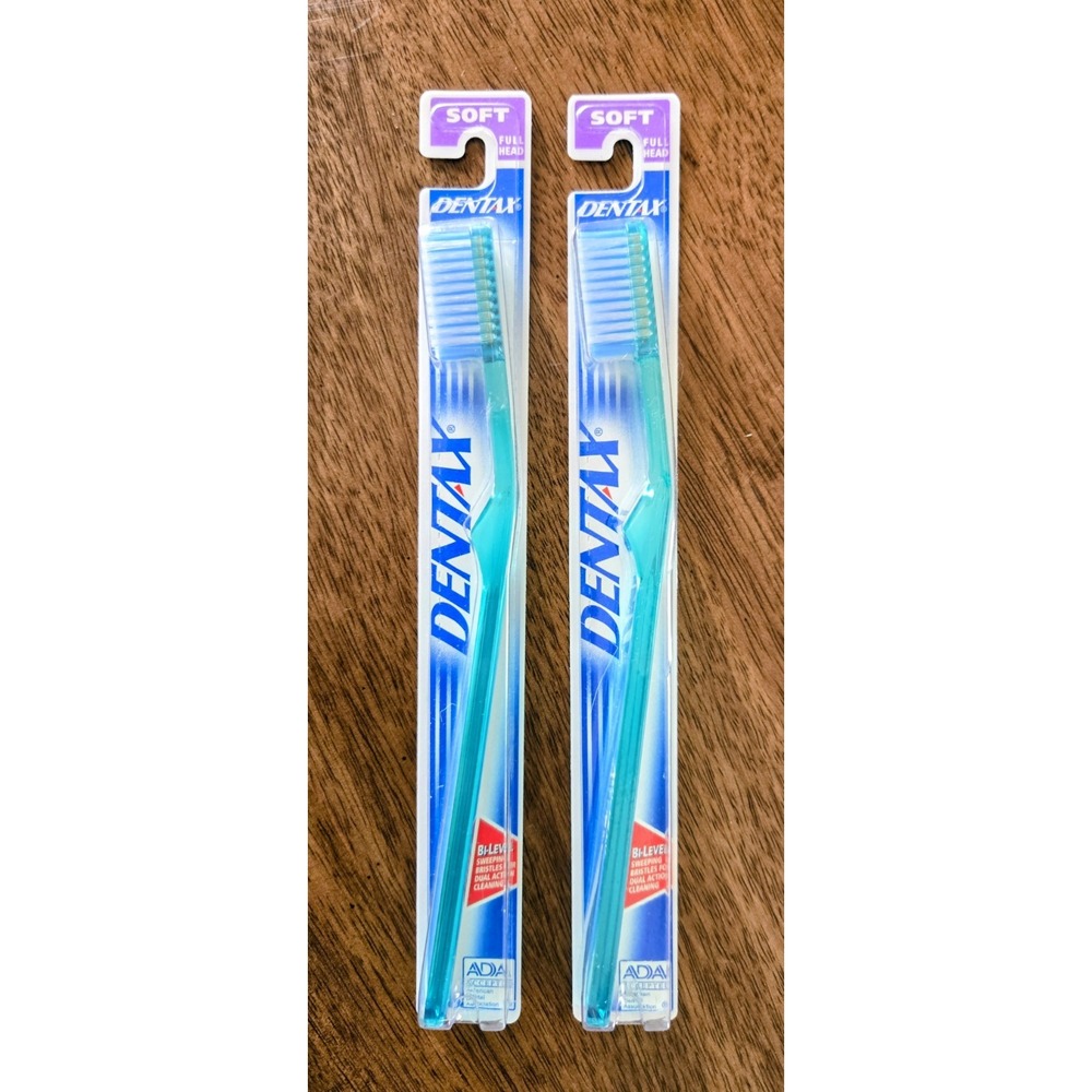 Vintage 1999 NOS Dentax By Playtex Toothbrush Soft Bristle Teal Sealed Full Head